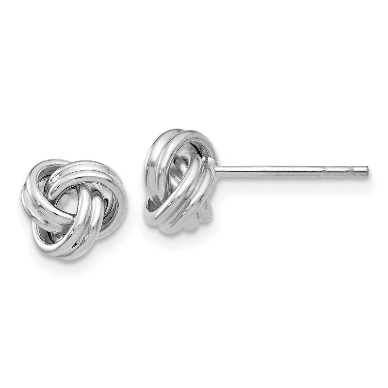 Curata 14k White Gold 7mm Polished Love Knot Post Earrings