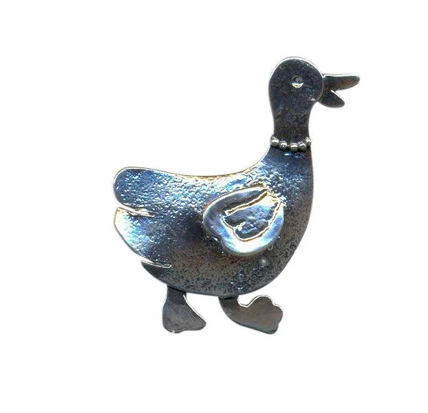 Sterling Silver Duck Brooch