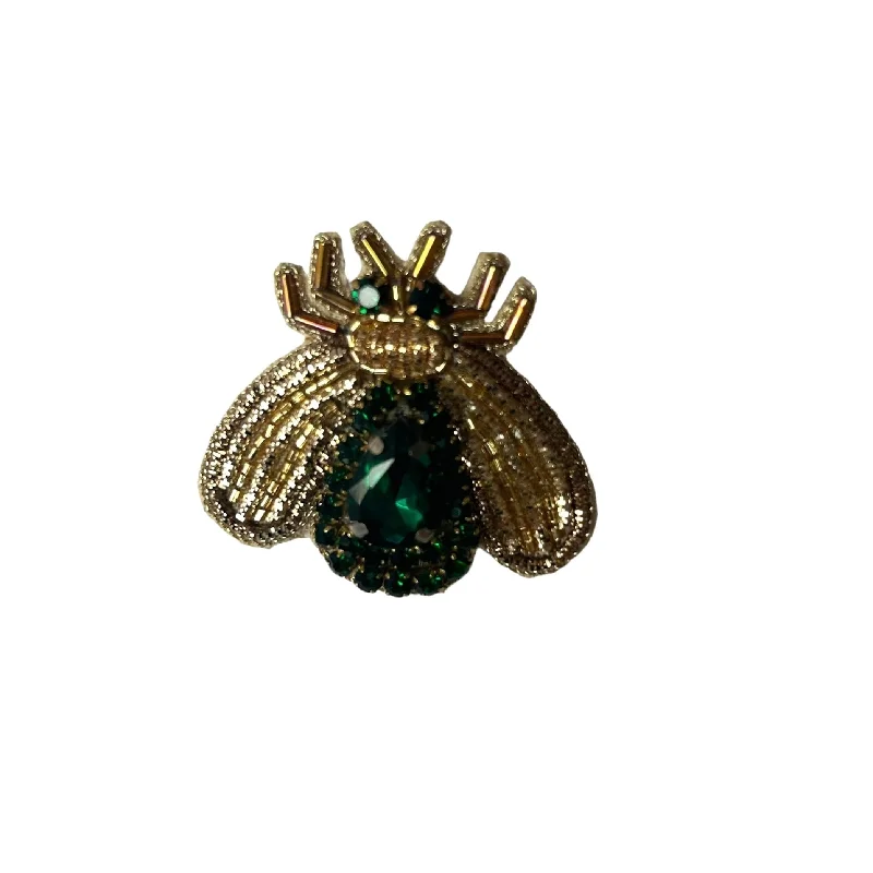 green jewelled insect brooch / pin