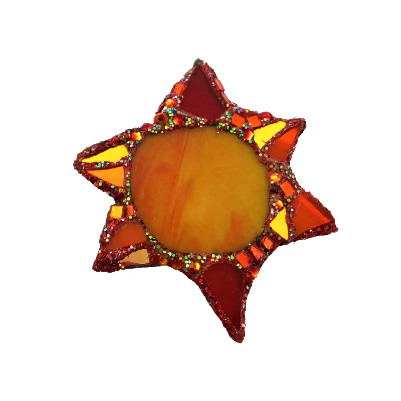 SUNSET, RED & ORANGE STAR BROOCH, 2023