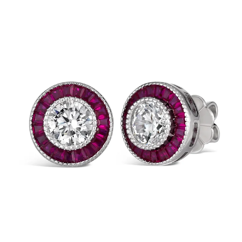 Demi Vintage Diamond Crystalline 2 Carat Stud Earrings