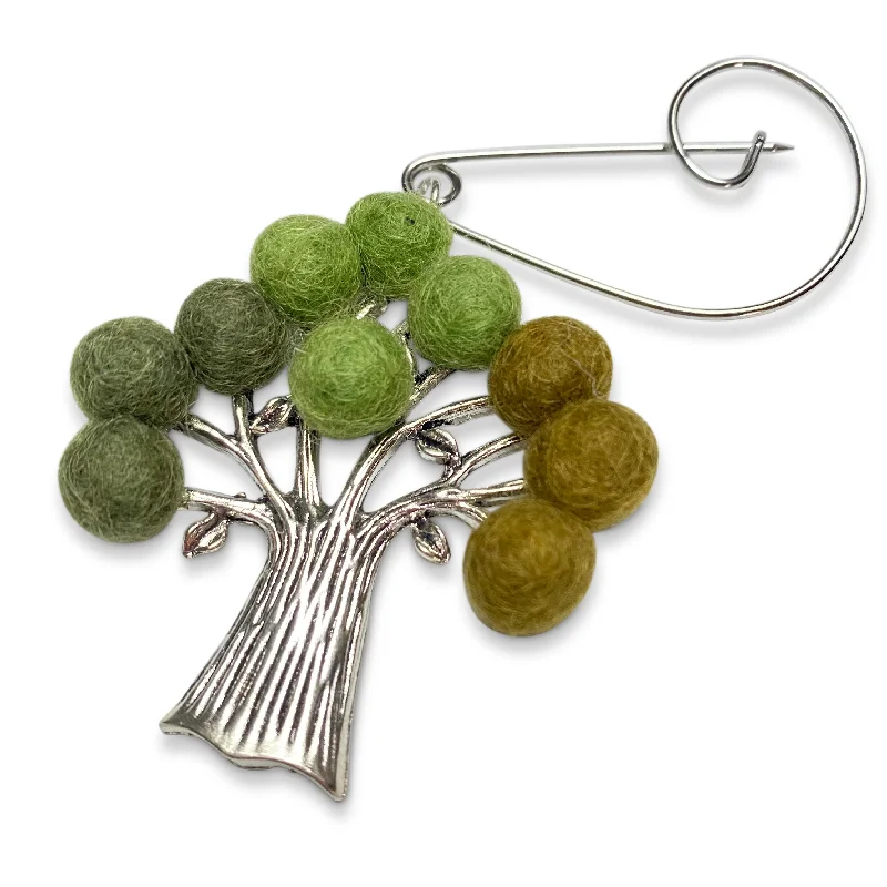 Tree of Life Brooch Green