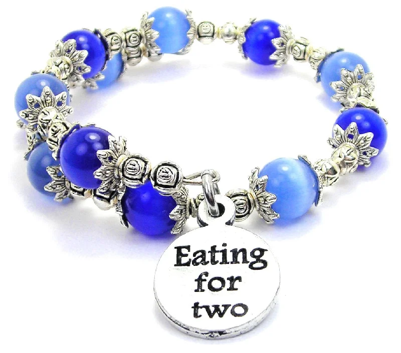 Eating For Two Cat's Eye Beaded Wrap Bracelet