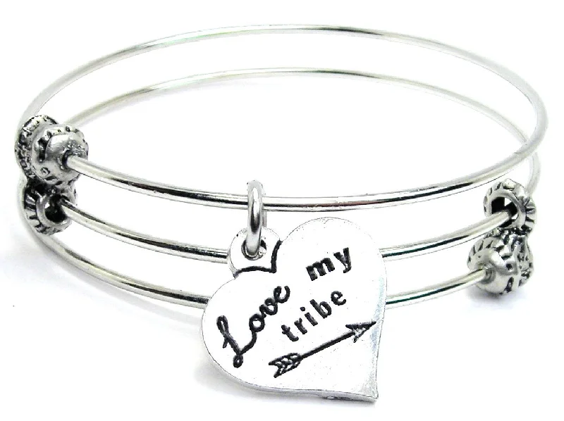 Love My Tribe Triple Style Expandable Bangle Bracelet