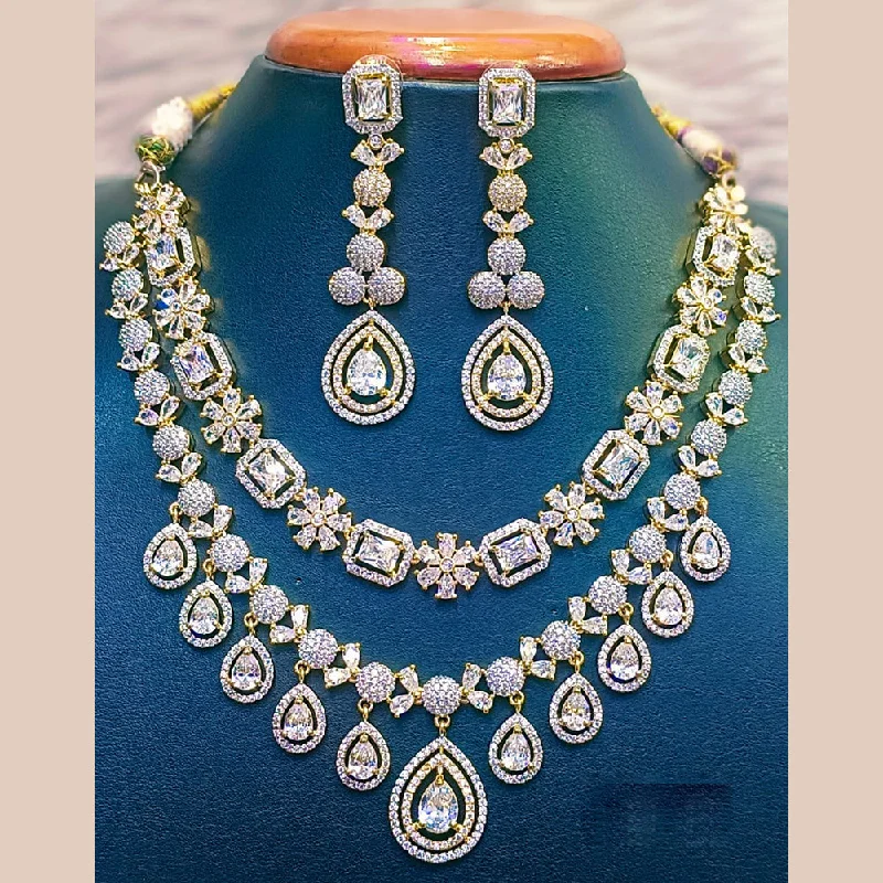 Jain Jewellers Gold Plated AD Necklace Set