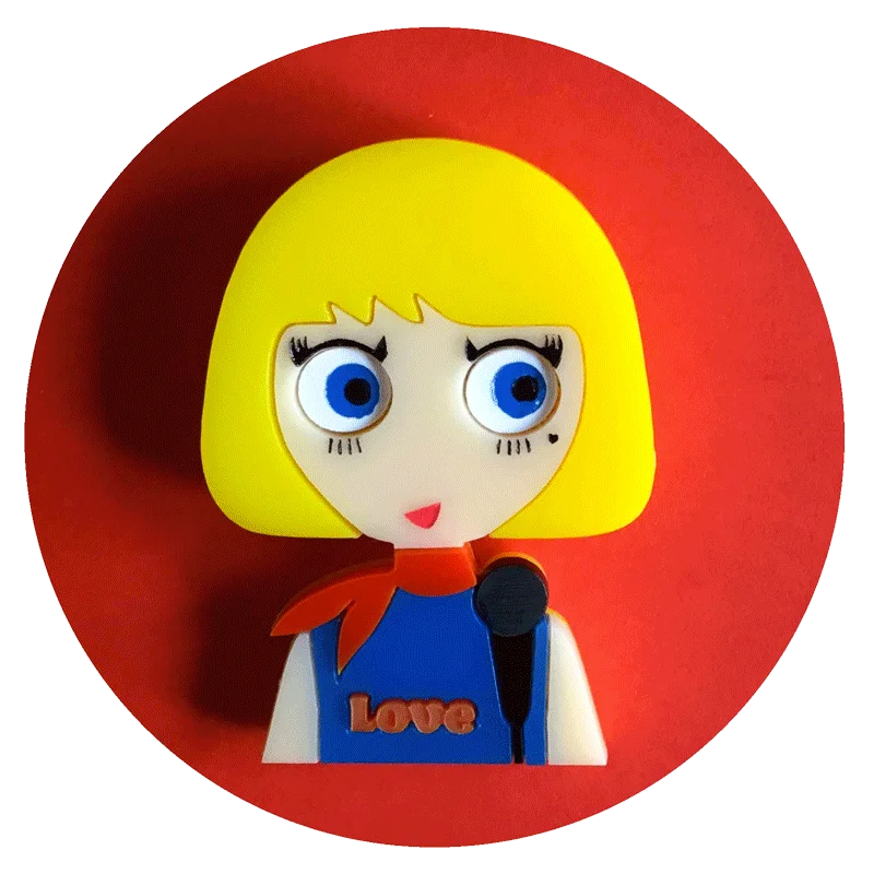 CLAUDIA the Pop Singer, Limited Edition Acrylic brooch