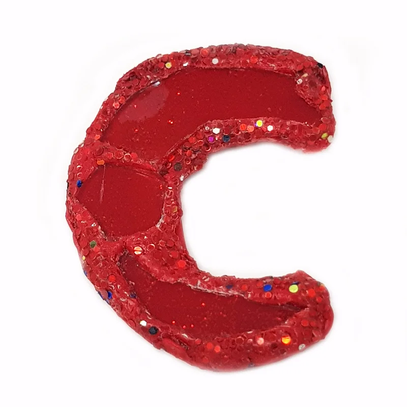 LETTER C - RED BROOCH