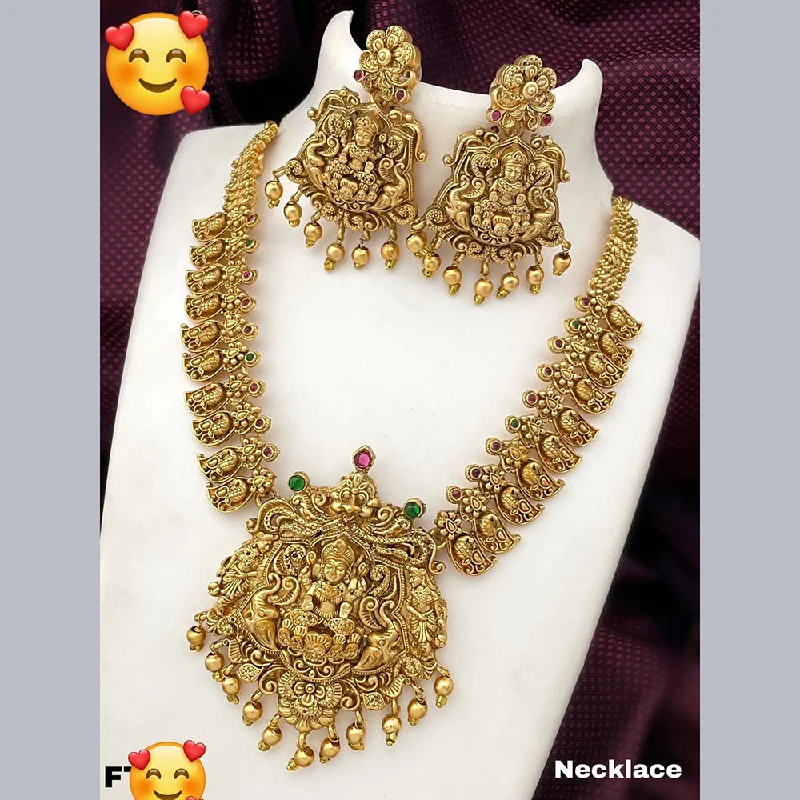 Manisha Jewellery Gold Plated Temple Necklace Set