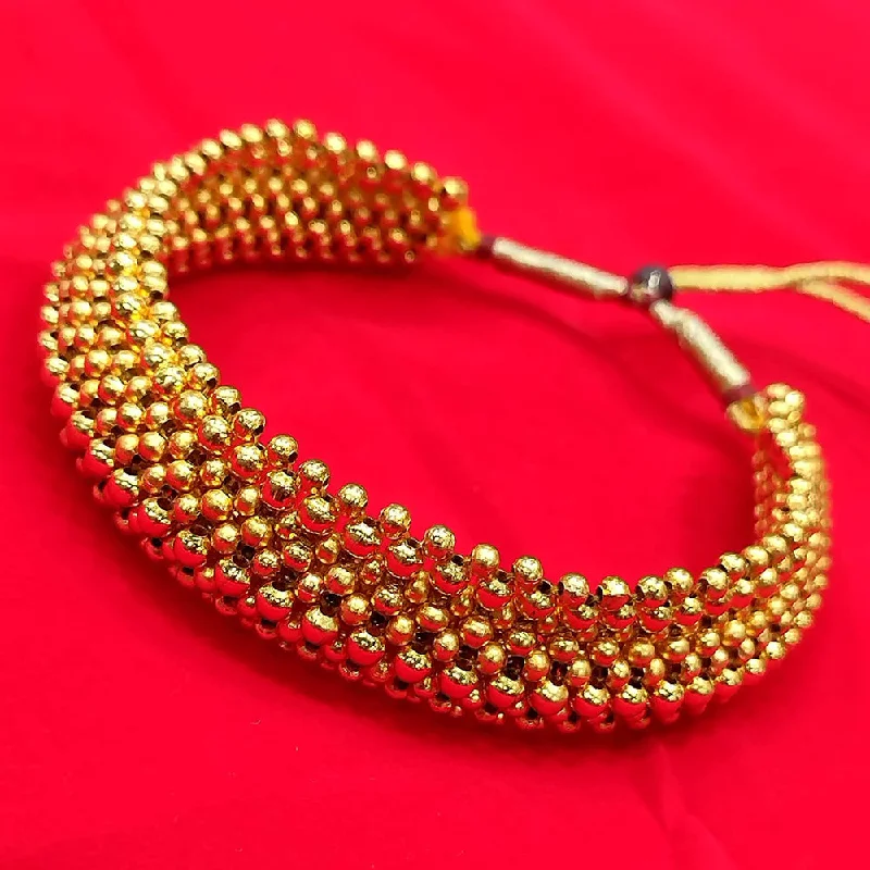 Pooja Bangles Gold Plated Pearl Choker Necklace Set