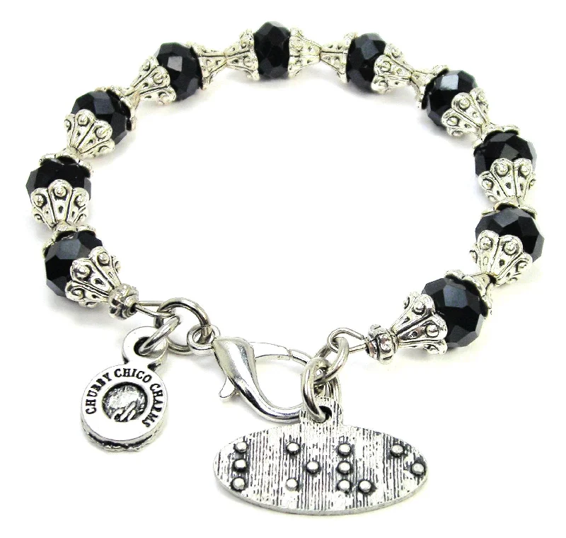 Love In Braille Capped Crystal Bracelet