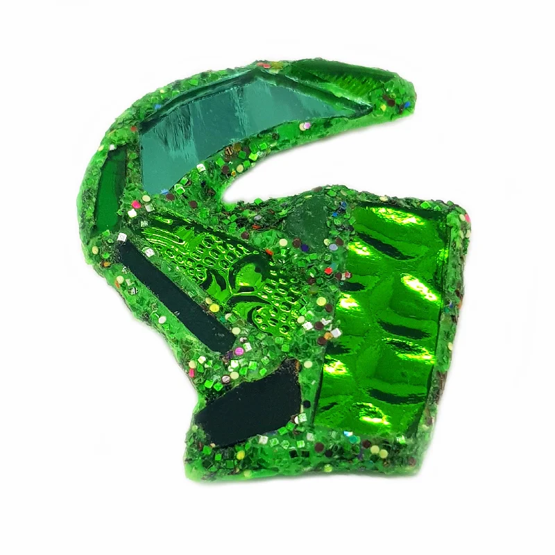 LETTER G - GREEN BROOCH