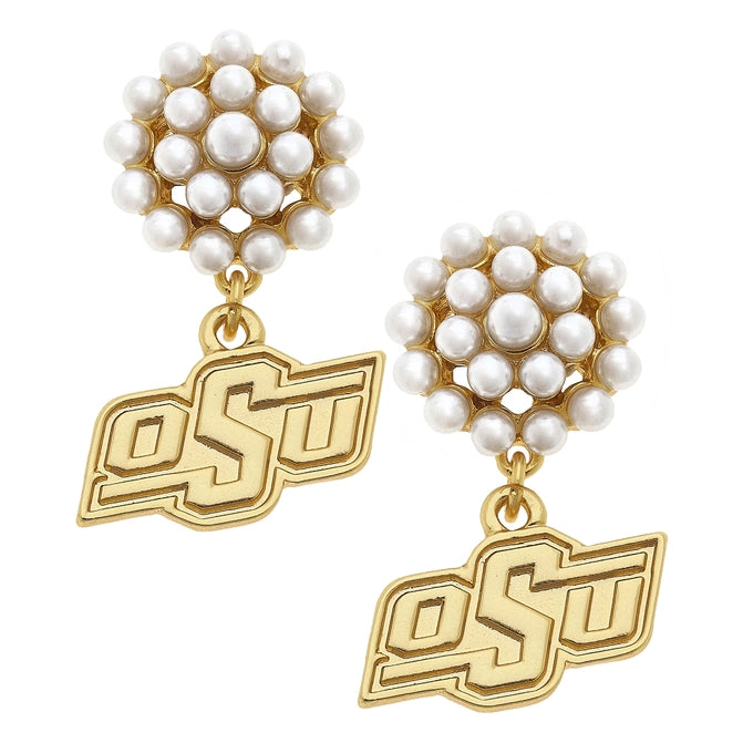 OSU Logo Pearl Cluster Earring