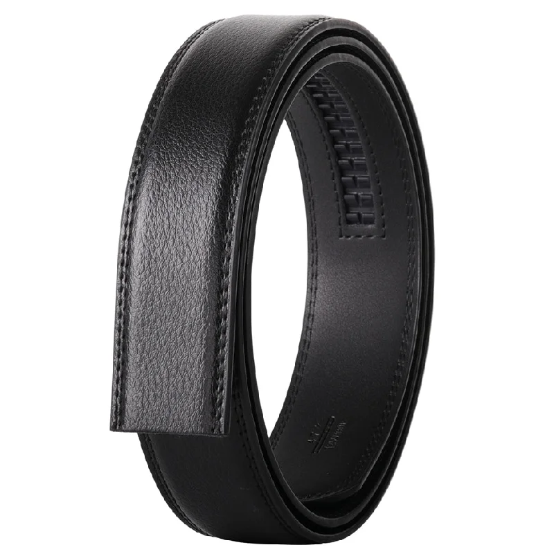 Charcoal Black Grain Leather Belt