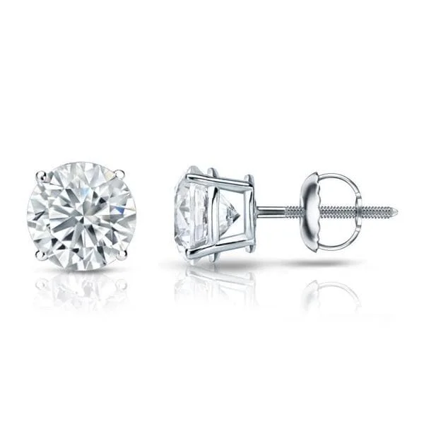 Auriya 14k Gold GIA Certified 3.00 carat TDW Round Diamond Stud Earrings