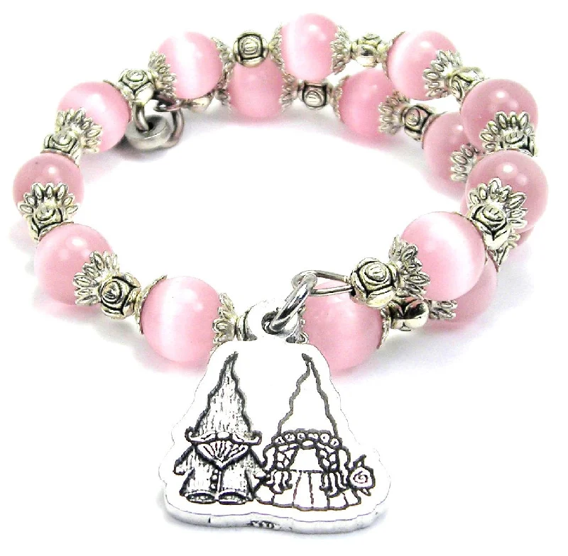 Gnomes In Love Cat's Eye Beaded Wrap Bracelet