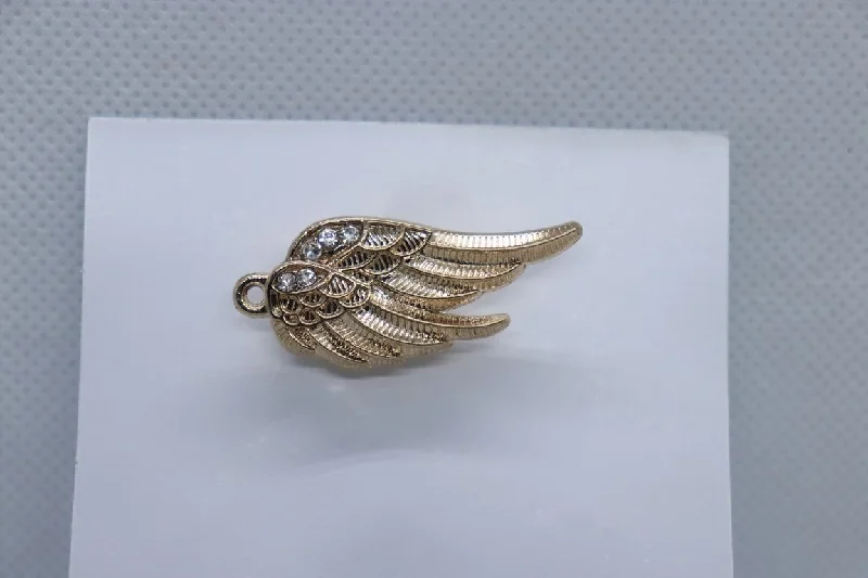 Golden Wing With Stone Imitation Jewellery Lapel Pin