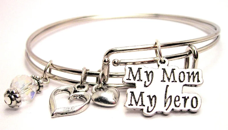 My Mom My Hero Expandable Bangle Bracelet Set