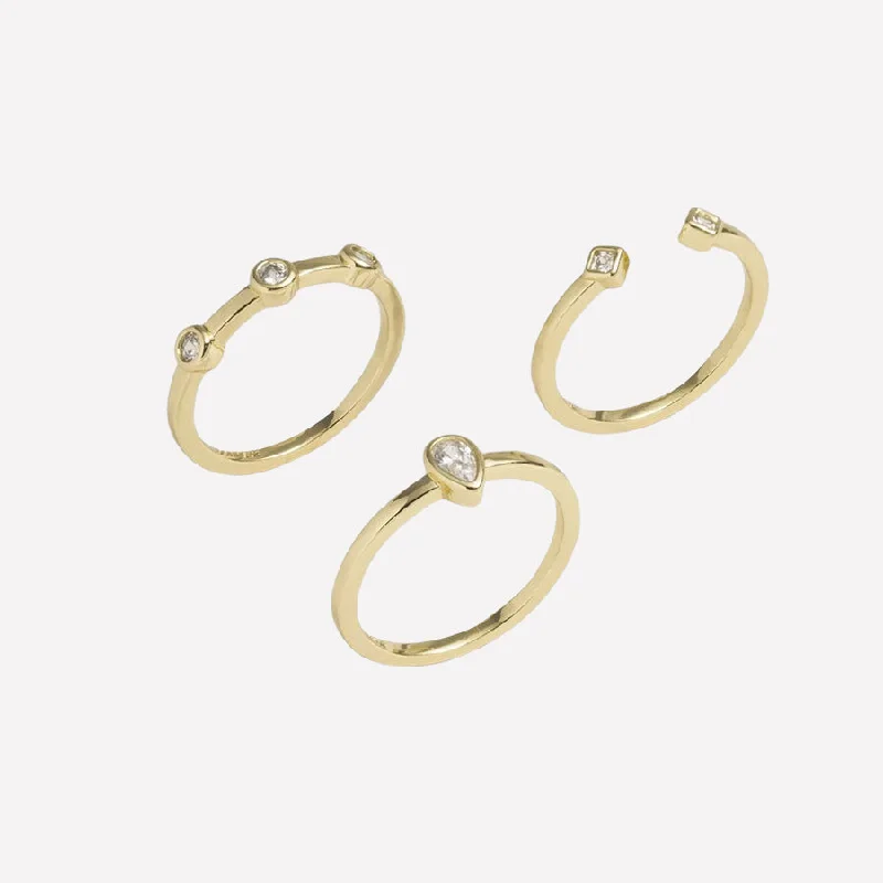 Louise 3 Piece Ring Set