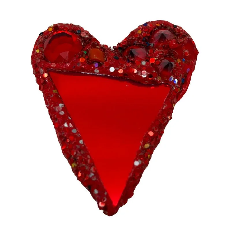 RED HEART BROOCH WITH CRYSTALS, 2021