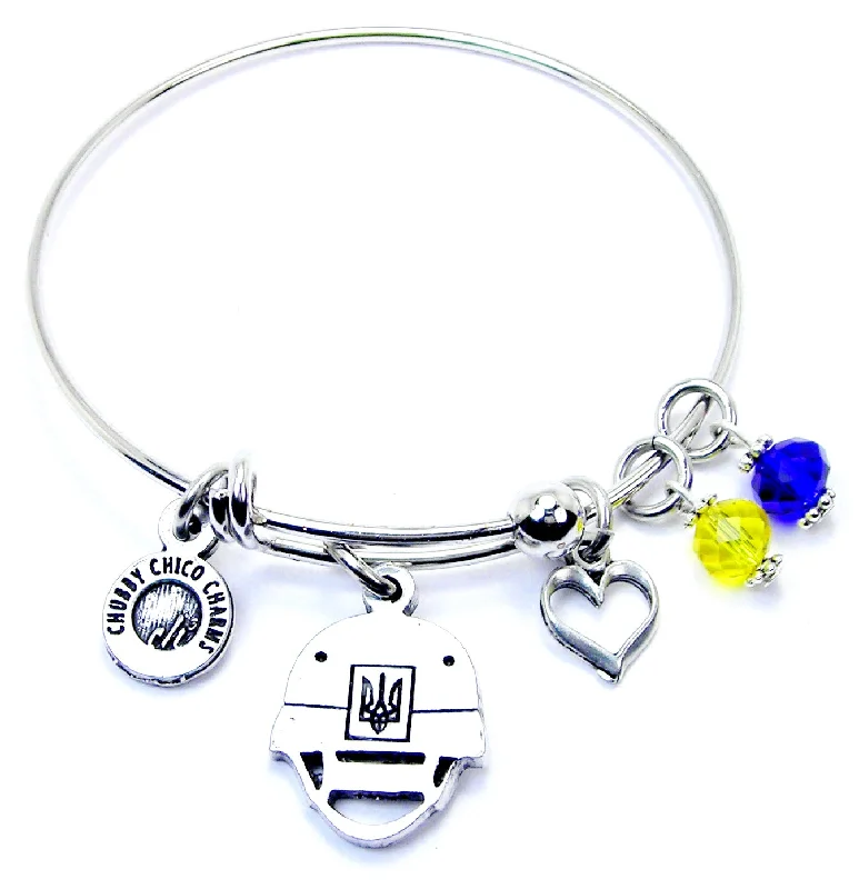 Ukrainian Military Helmet Expandable Bangle Bracelet