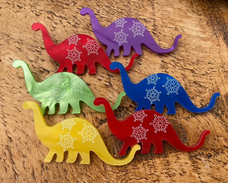 Christmas Dinosaur brooch