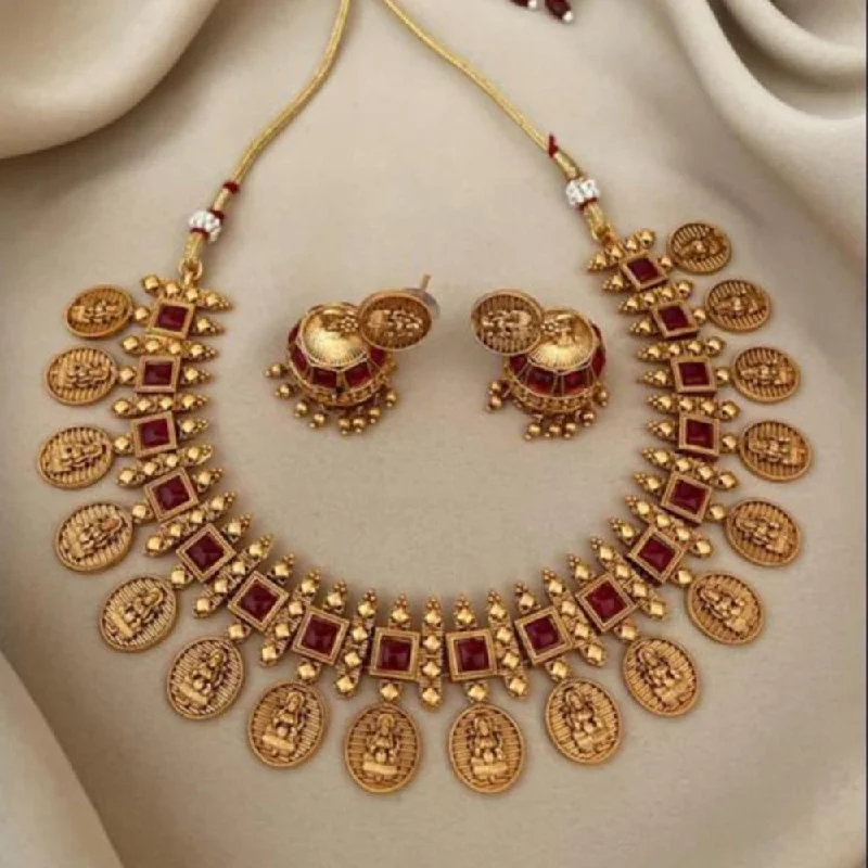 Manisha Jewellery Gold Plated Temple Necklace Set