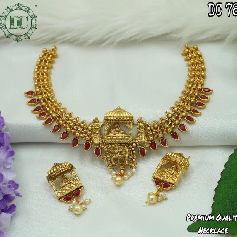 Diksha Collection Gold Plated Temple Necklace Set