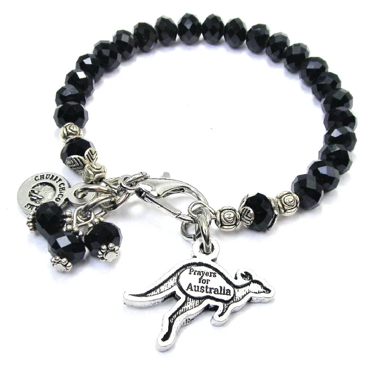 Prayers For Australia Kangaroo Splash Of Color Crystal Bracelet