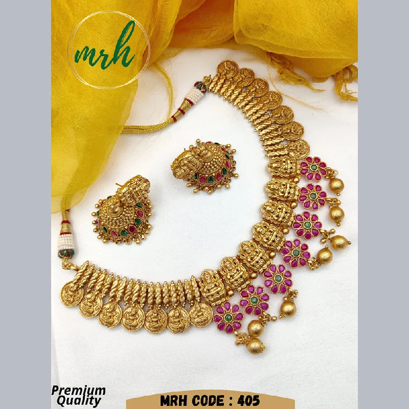 Jewel Addiction Gold Plated Temple Necklace Set