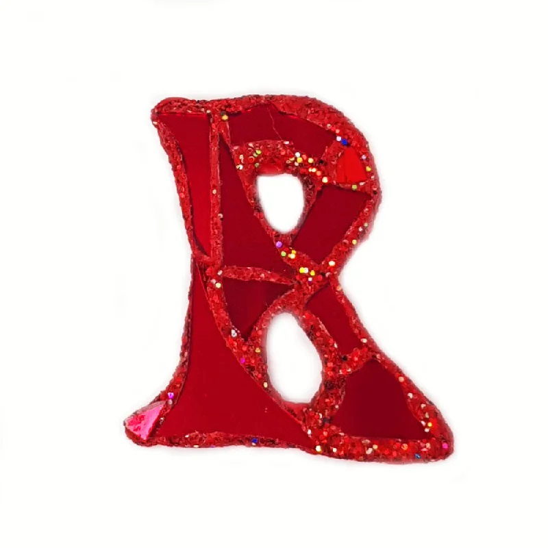 LETTER R - RED BROOCH