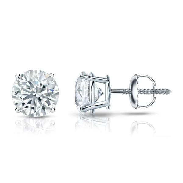 Auriya Platinum GIA Certified 6.00-Carat TDW Round Diamond Stud Earrings