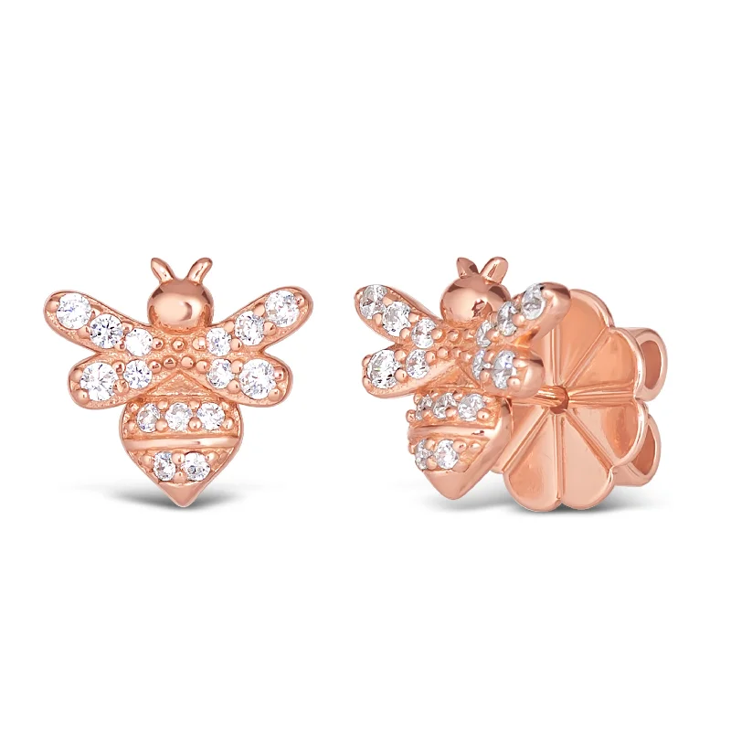 Rose Gold Bee Studs