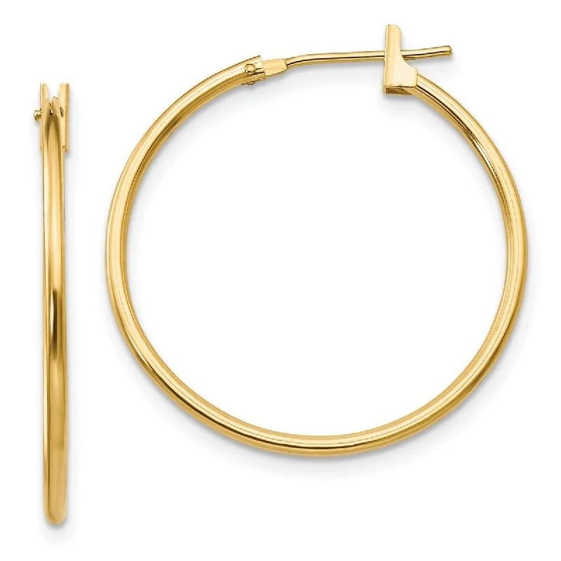 Curata 14k Yellow Gold Polished 25x1mm Thin Classic Hoop Earrings