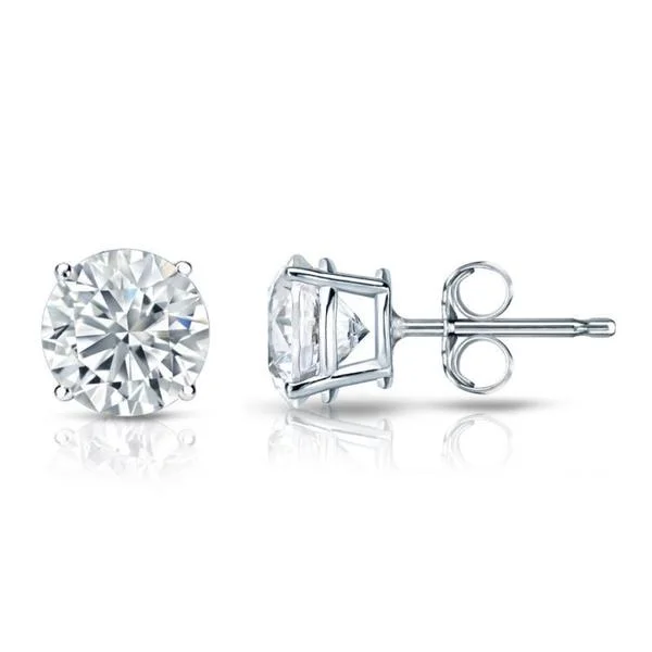 Auriya Platinum GIA Certified 4.50-Carat TDW Round Diamond Stud Earrings