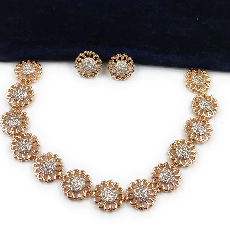 Gehana Mahal Gold Plated Austrian Stone Necklace Set