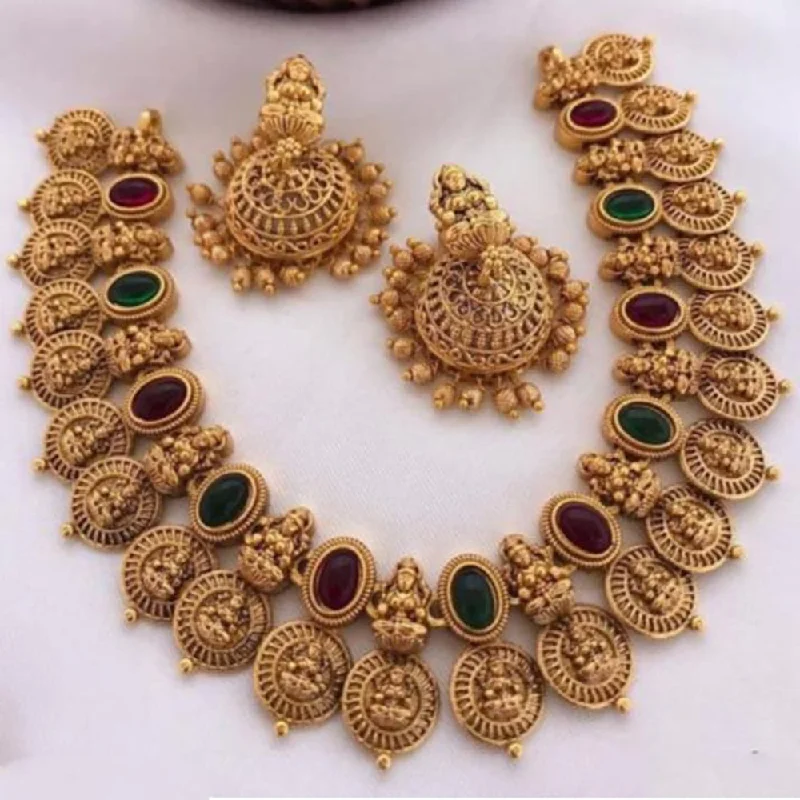 Manisha Jewellery Gold Plated Temple Necklace Set