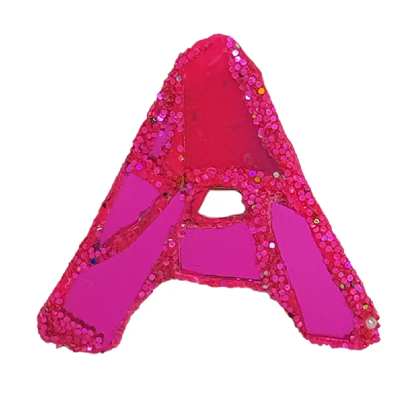 LETTER A - PINK BROOCH