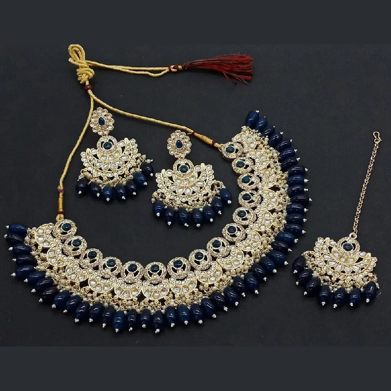 Sai Fashion Gold Plated Kundan And Pearl Necklace Set