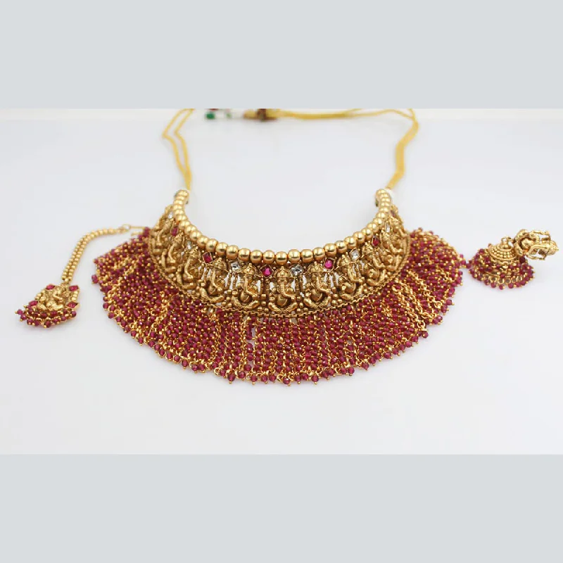 Manisha Jewellery Gold Plated Temple Necklace Set