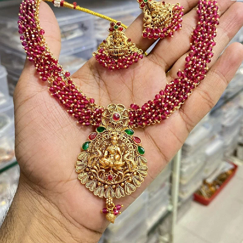 Manisha Jewellery Gold Plated Temple Necklace Set