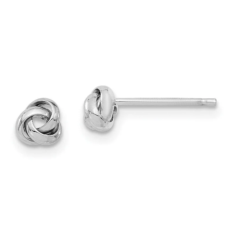 Curata 14k White Gold Polished 4.5mm Love Knot Post Earrings