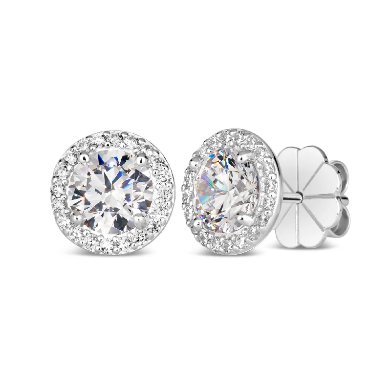 Lola 2 Carat Diamond Crystalline Martini Halo Studs