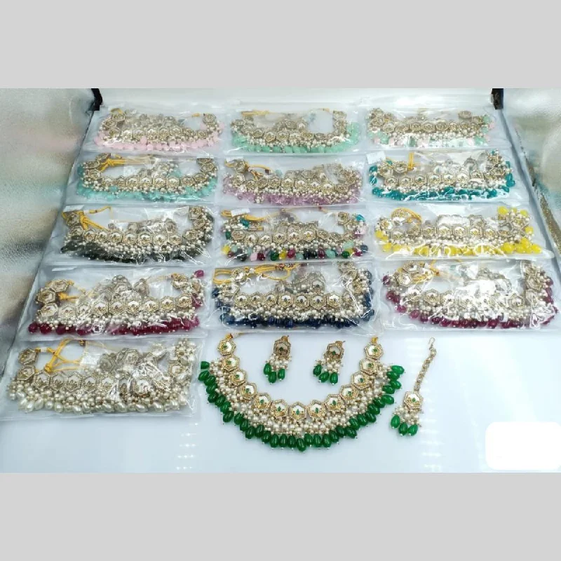 Rani Sati Jewels Gold Plated Pearls Necklace Set