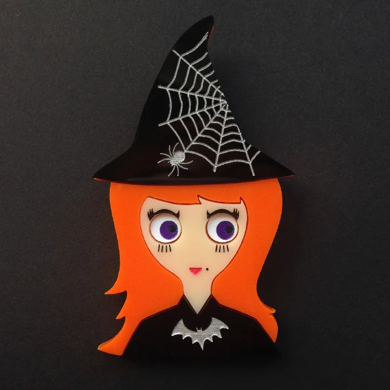 VICKY Halloween Acrylic Brooch, the little witch