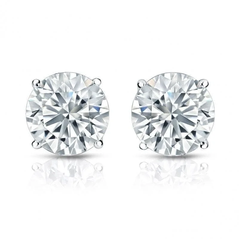 Auriya 1 1/2ctw Round Diamond Stud Earrings 18kt Gold GIA Certified