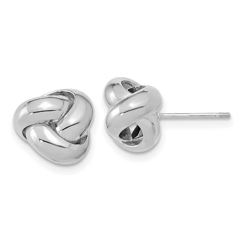 Curata 14k Yellow or White Gold 11mm Large Polished Love Knot Post Earrings