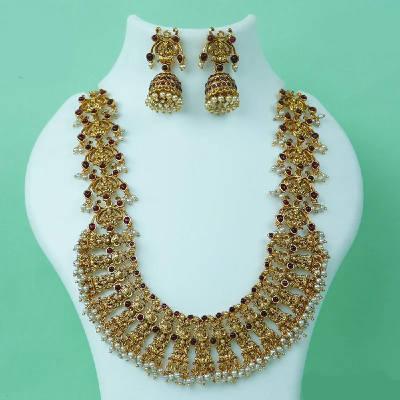 Diksha Collection Gold Plated Temple Necklace Set