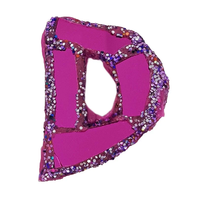 LETTER D  -  PURPLE BROOCH