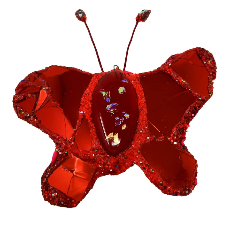 RED BUTTERFLY BROOCH - LIGHT