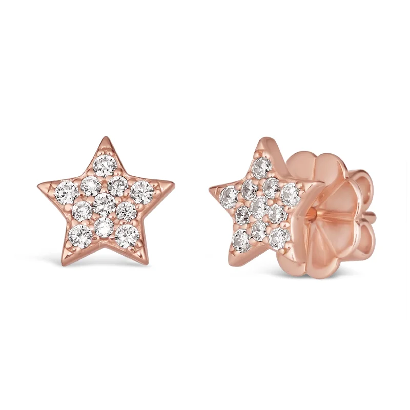 Rose Gold Star Studs